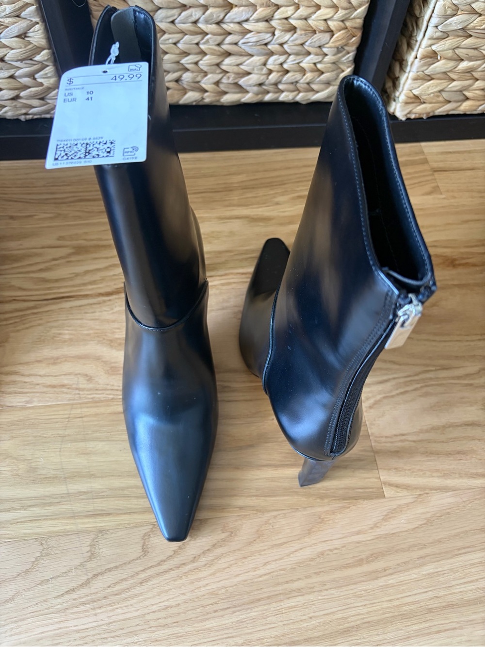 Black Pointed Toe Ankle Boots - Women